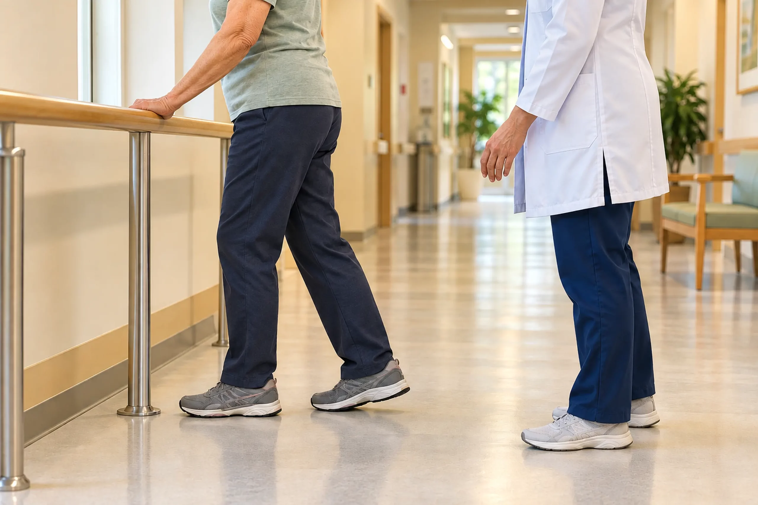 Évaluation de la marche et de l’appui chez un patient présentant une fracture de l’acétabulum.