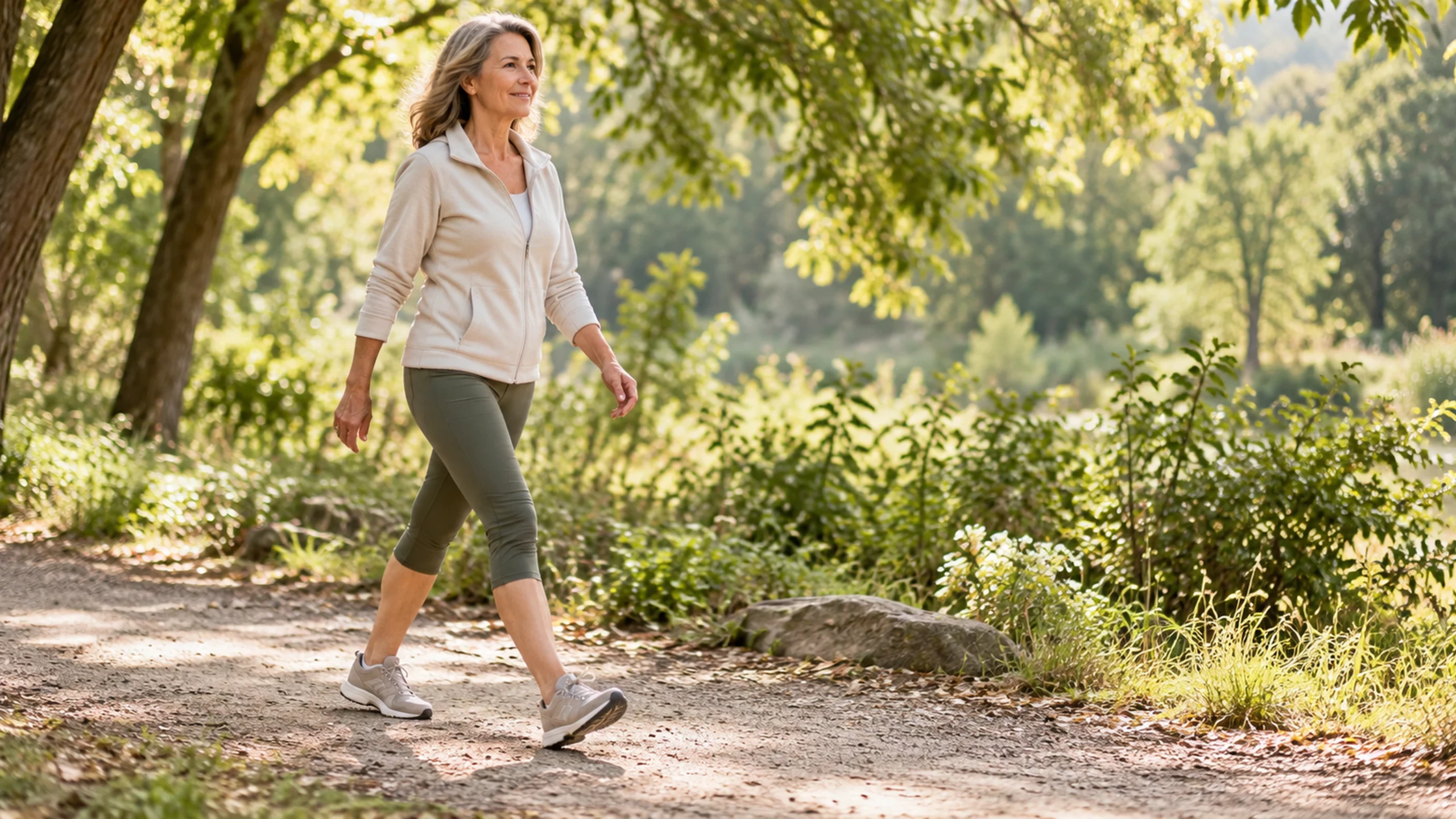 Patiente reprenant progressivement la marche après une prise en charge par Lipogems®
